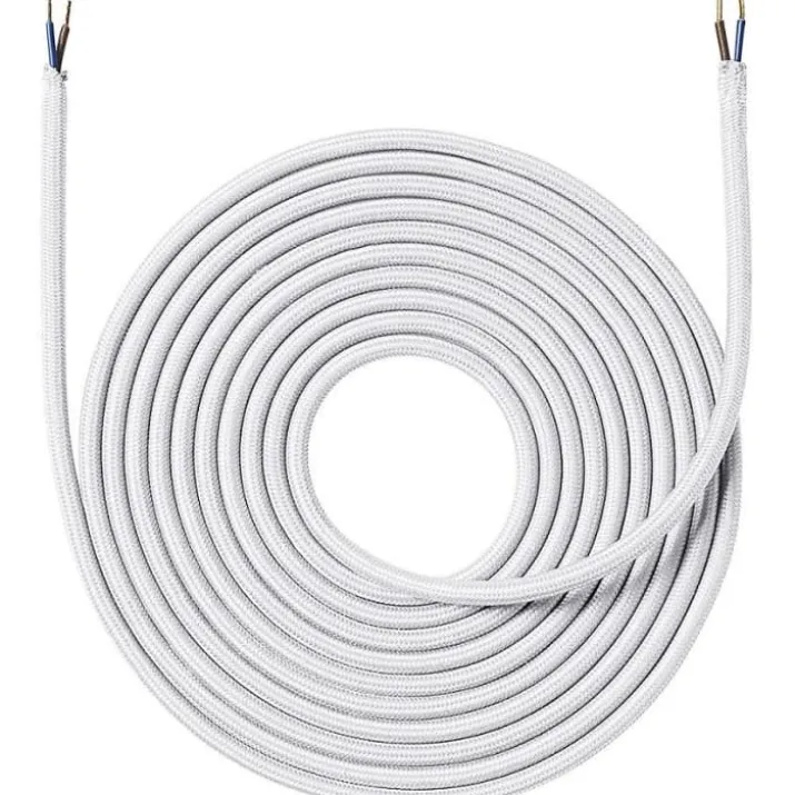 Nielsen Light stofledning, 2x0,75 mm², 4 meter, hvid