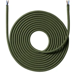 Nielsen Light stofledning, 2x0,75 mm², 4 meter, kaki grøn