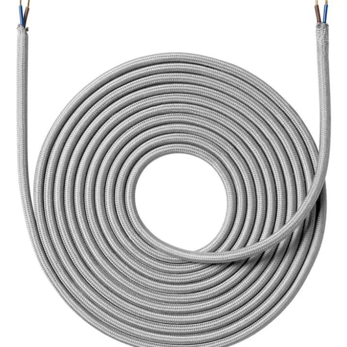 Nielsen Light stofledning, 2x0,75 mm², 4 meter, lysegrå