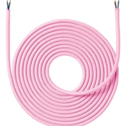 Nielsen Light stofledning, 2x0,75 mm², 4 meter, lyserød
