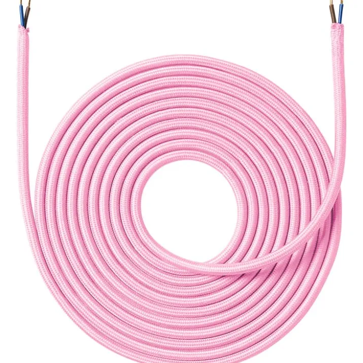 Nielsen Light stofledning, 2x0,75 mm², 4 meter, lyserød