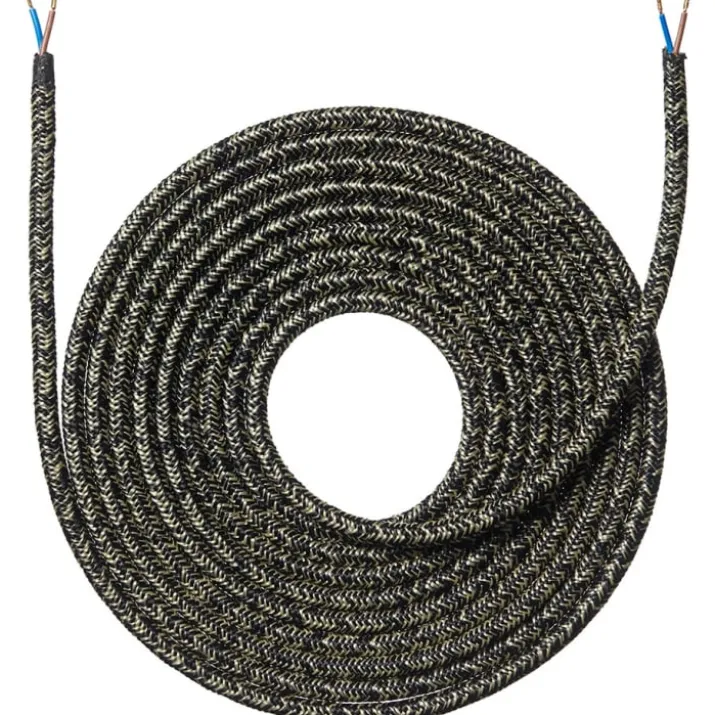 Nielsen Light stofledning, 2x0,75 mm², 4 meter, meleret sort