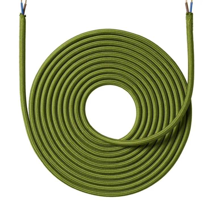 Nielsen Light stofledning, 2x0,75 mm², 4 meter, olivengrøn