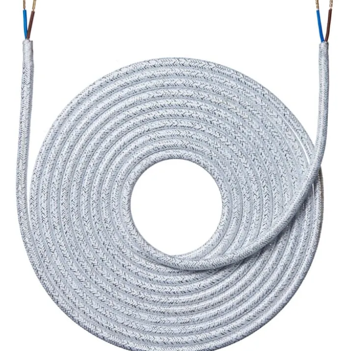 Nielsen Light stofledning, 2x0,75 mm², 4 meter, shiny hvid