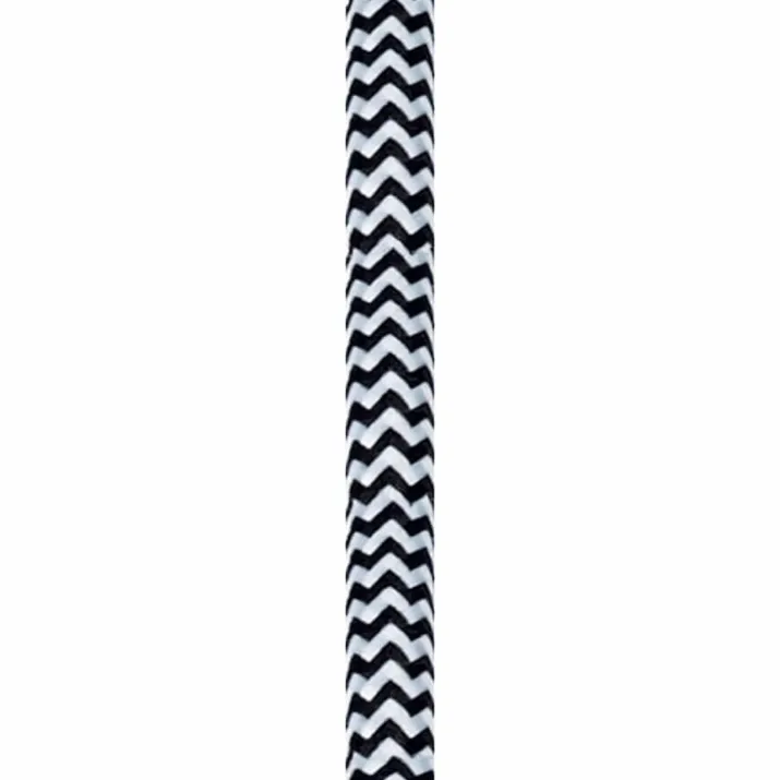Nielsen Light stofledning, 2x0,75 mm², 4 meter, sort/hvid