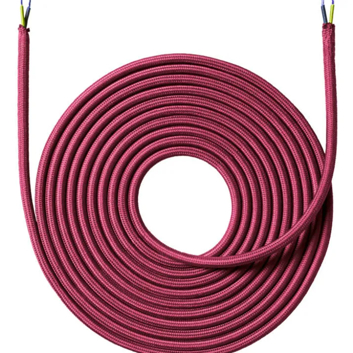Nielsen Light stofledning, 2x0,75 mm², 4 meter, vinrød