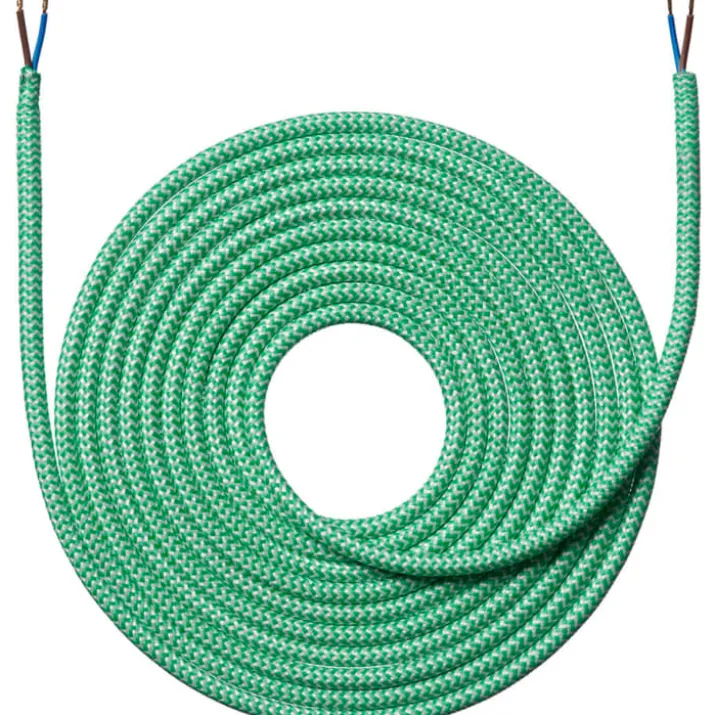 Nielsen Light stofledning, 2x0,75 mm², 4 meter, zigzag grøn
