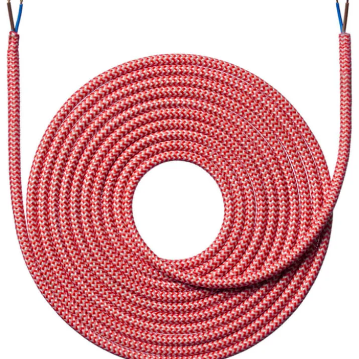 Nielsen Light stofledning, 2x0,75 mm², 4 meter, zigzag rød