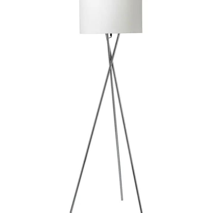 Nielsen Light Uptown gulvlampe, krom ben og råhvid skærm