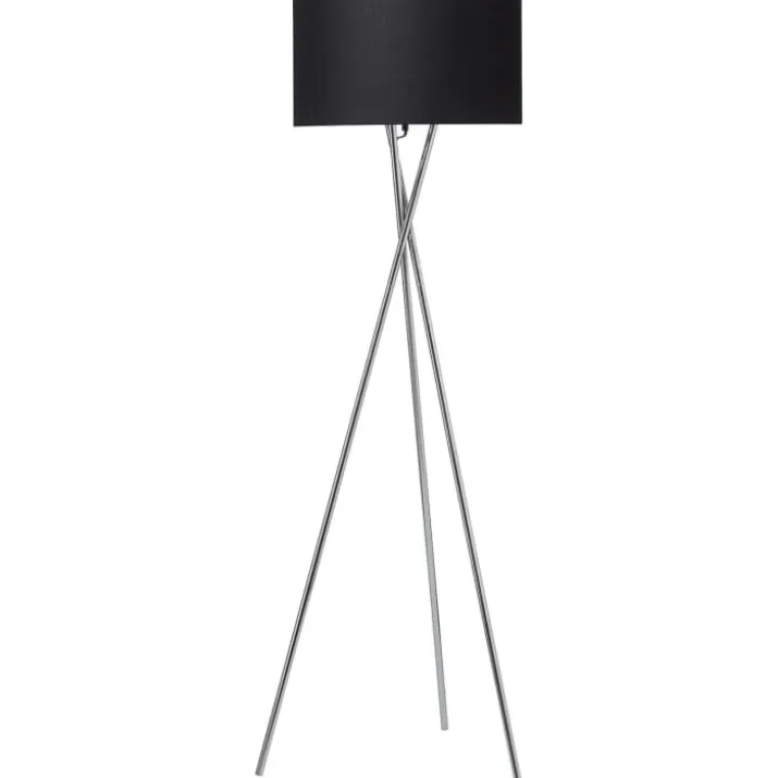 Nielsen Light Uptown gulvlampe, krom ben og sort skærm