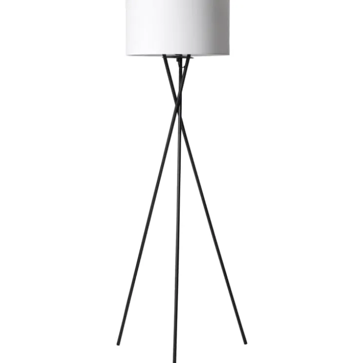 Nielsen Light Uptown gulvlampe, sorte ben og råhvid skærm
