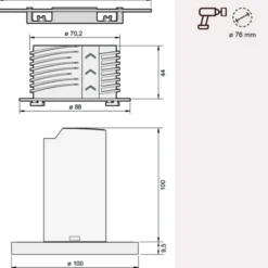 Niko tilstedeværelsessensor, planforsænket, 360°, 13 meter