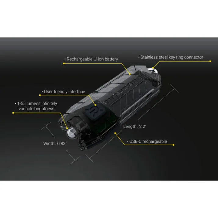 Nitecore Tube genopladelig nøgleringslygte