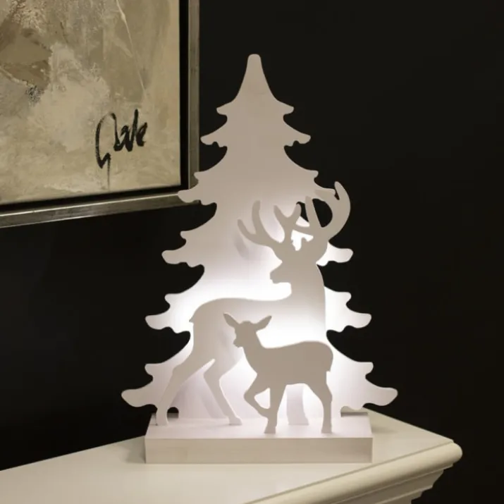 Nordic Winter Julesilhuet med rensdyr & lys