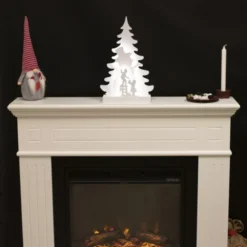 Nordic Winter julesilhuet med snemand & lys