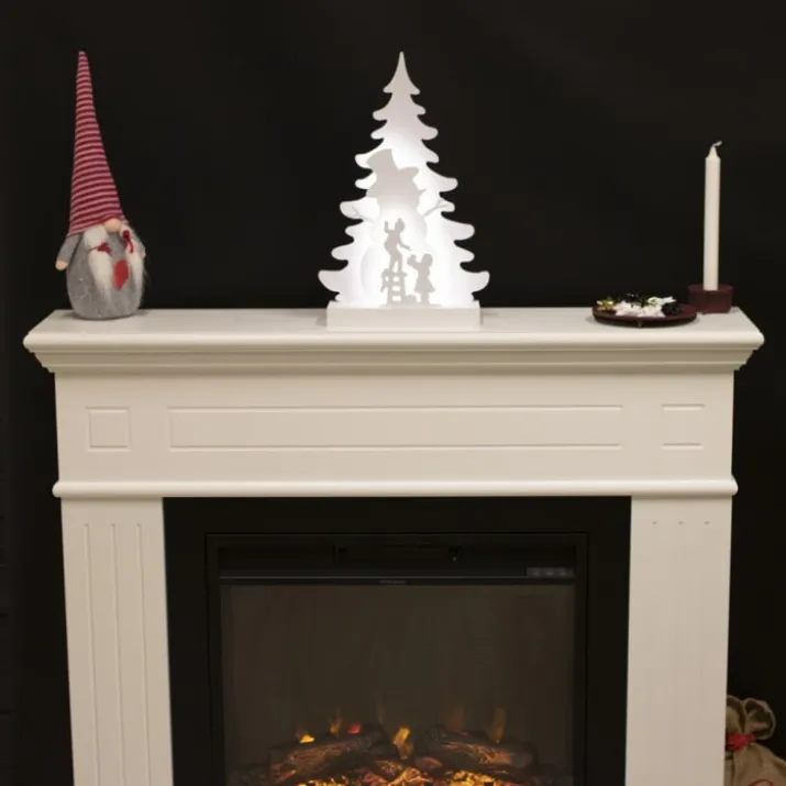 Nordic Winter julesilhuet med snemand & lys