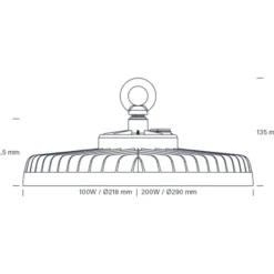 Nordtronic Ecotech Highbay pendel, Ø29 cm