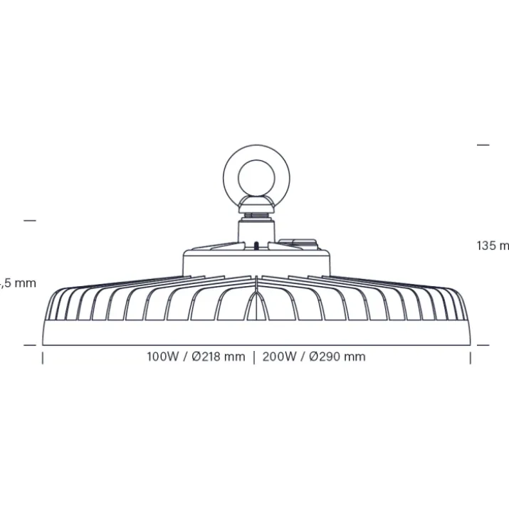 Nordtronic Ecotech Highbay pendel, Ø29 cm