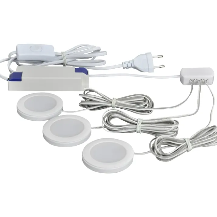 Nordtronic Linea møbelspots 3-kit, 3000K, hvid