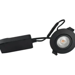 Nordtronic Low Profile ECO indbygningsspot, mat sort, 2700K