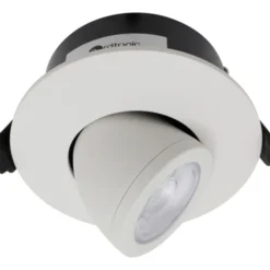 Nordtronic Low Profile Flexible indbygningsspot, driver & kip, Ø7,5 cm, hvid, 3000K
