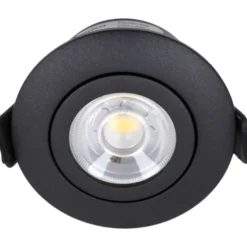 Nordtronic Low Profile Flexible indbygningsspot, driver, Ø5,5 cm, sort, 3000K