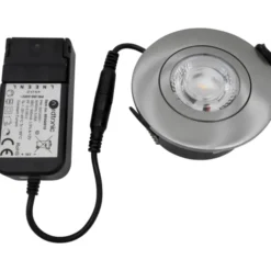Nordtronic Low Profile Flexible indbygningsspot, driver, Ø7,5 cm, DTW, børstet alu