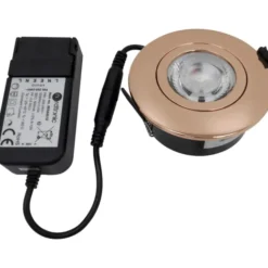 Nordtronic Low Profile Flexible indbygningsspot, driver, Ø7,5 cm, kobber, 2700K