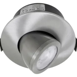 Nordtronic Low Profile Flexible indbygningsspot, kip, Ø7,5 cm, børstet alu, 2700K
