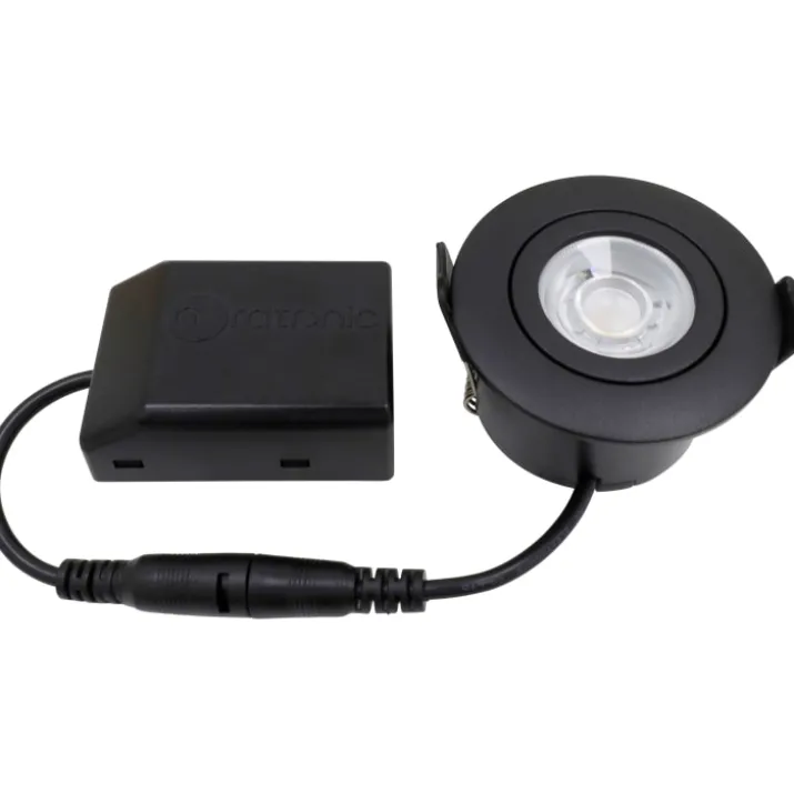 Nordtronic Low Profile Flexible indbygningsspot, Ø5,5 cm, sort, 4000K