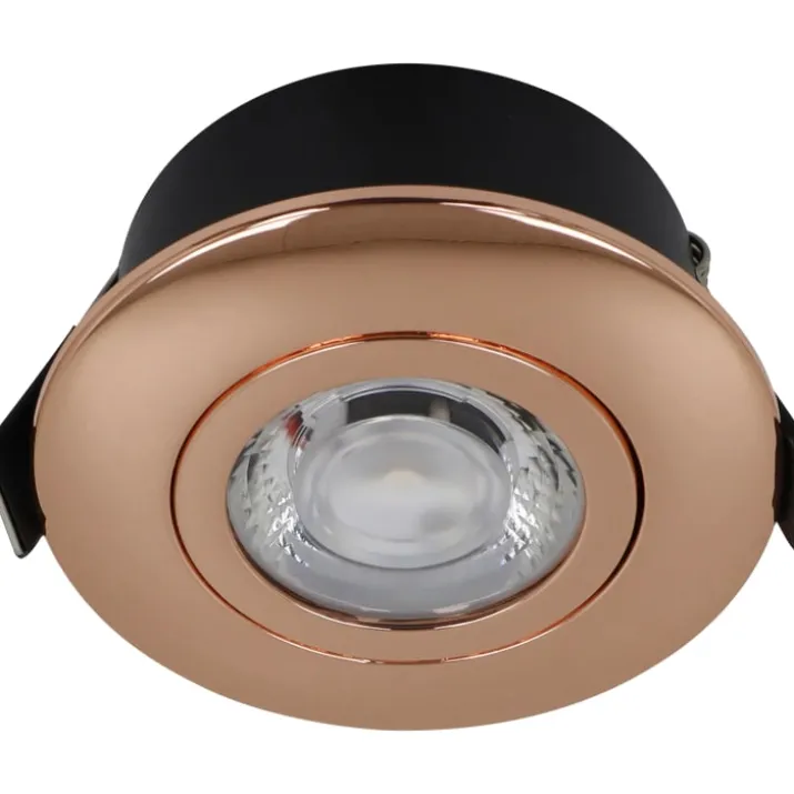 Nordtronic Low Profile Flexible indbygningsspot, Ø7,5 cm, DTW, kobber