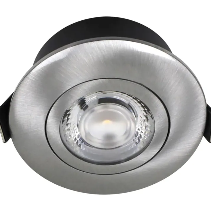 Nordtronic Low Profile Flexible indbygningsspot, Ø7,5 cm, børstet alu, 2700K