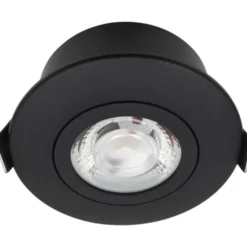 Nordtronic Low Profile Flexible indbygningsspot, Ø7,5 cm, sort, 3000K