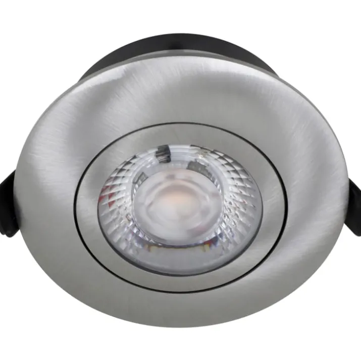 Nordtronic Low Profile Flexible indbygningsspot, Ø8,3 cm, DTW, børstet alu