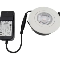 Nordtronic Low Profile Flexible indbygningsspot, Ø8,3 cm, hvid, 2700K