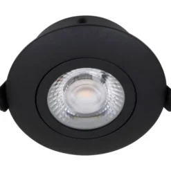 Nordtronic Low Profile Flexible indbygningsspot, Ø8,3 cm, sort, 3000K