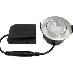Nordtronic Low Profile Flexible udendørs indbygningsspot, Ø5,5 cm, børstet alu, 4000K