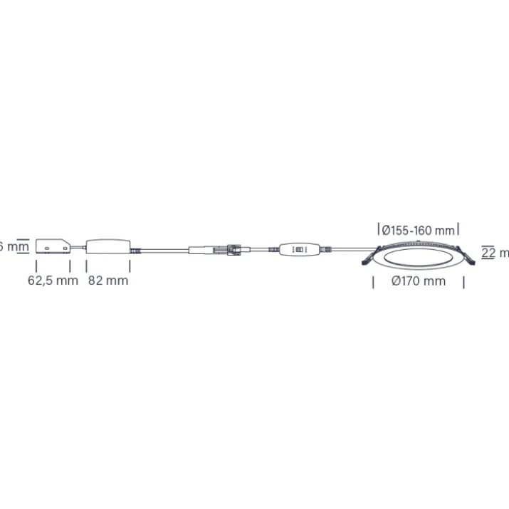 Nordtronic Lucette G2 indbygningsspot, Ø17 cm