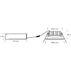 Nordtronic Velia Low Profile indbygningsspot, mat hvid, 4000K