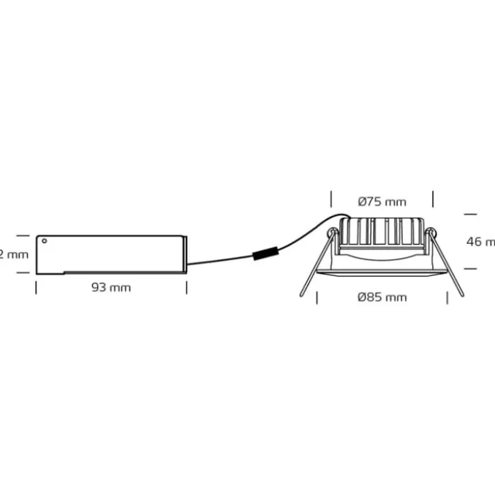 Nordtronic Velia Low Profile indbygningsspot, mat sort, 2700K
