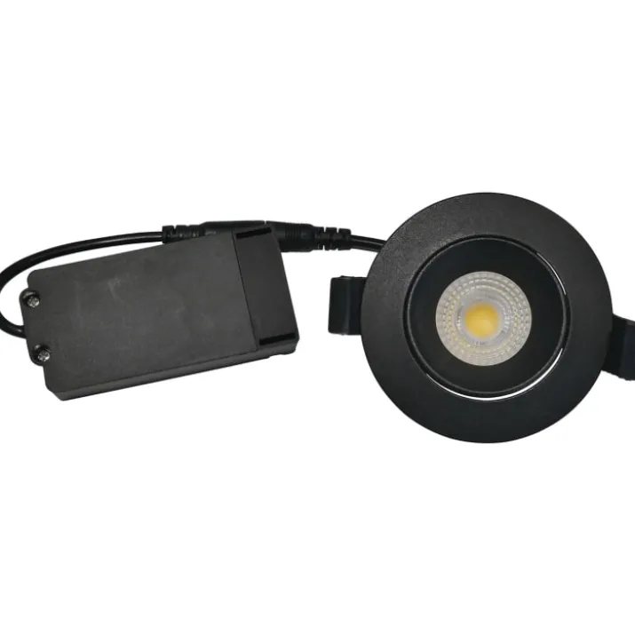 Nordtronic Velia Low Profile indbygningsspot, mat sort, 3000K