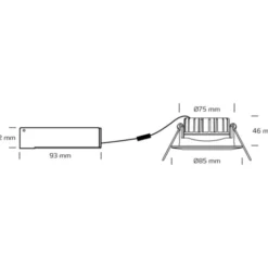 Nordtronic Velia Low Profile indbygningsspot, mat sort, 3000K