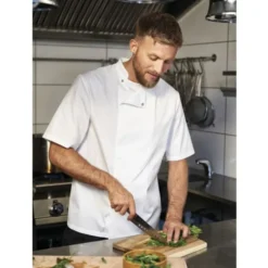 Nybo Workwear Take Away kokkejakke med korte ærmer, hvid, str. 2XL