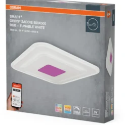 Osram Smart+ Wifi Saddie loftlampe, farveskift + hvid, 50x50 cm
