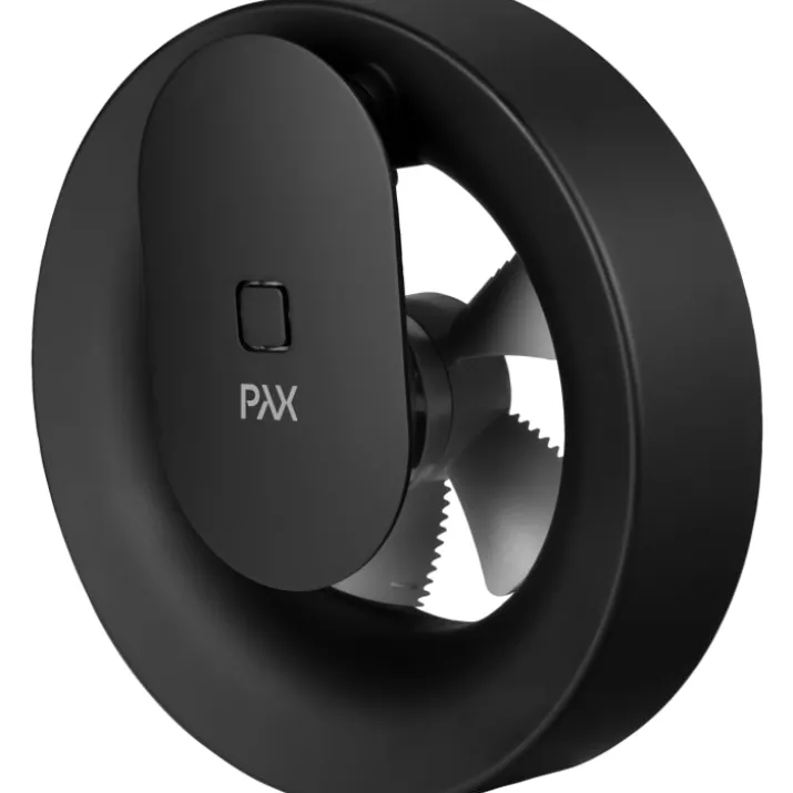 Pax Calima badventilator, app styring, Ø100 mm, mat sort