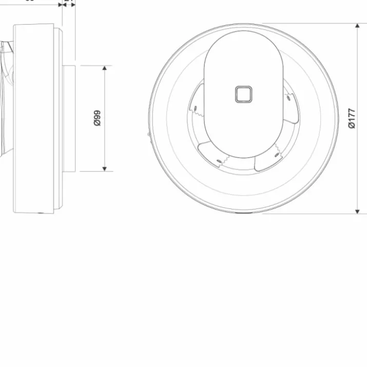 Pax Calima badventilator, app styring, Ø100 mm, mat sort