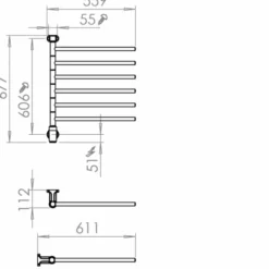 Pax Flex I håndklædetørrer, el, 55,9x67,7 cm, rustfrit stål