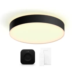Philips Hue Enrave plafond, sort, Ø42 cm, startsæt