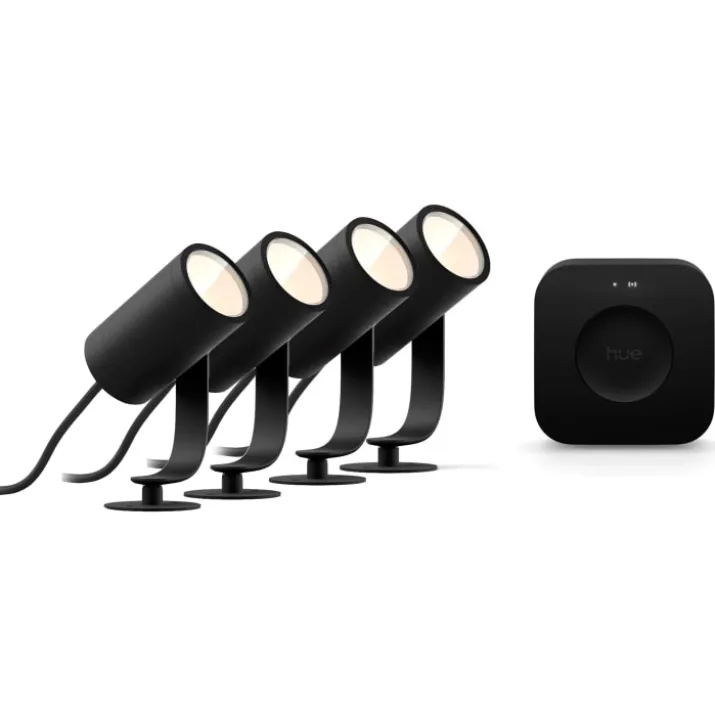 Philips Hue Lily havespots med Bridge Pro, 4-pak