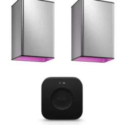 Philips Hue Resonate udendørs væglamper med Bridge Pro, aluminium, 2-pak